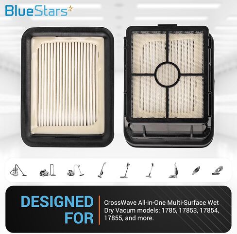 استبدال BlueStars فائق المتانة 1608684 فلتر HEPA لـ Bissell Crosswave Pet Pro وCrosswave Cordless Max 2306A 1785 1785A 2211W 2554 Crosswave Filter 1866 - استبدال الجزء 1608684 - حزمة من 5 in Saudi Arabia