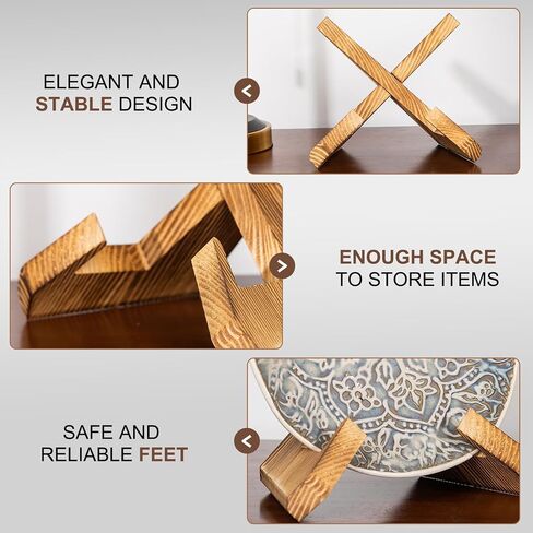 Plate Stand for Display - 6.5 Inch Plate Holder Display Stand Wooden Picture Frame Stand Yellow Decorative Plate Dish Photo Easel And Art Display in Saudi Arabia