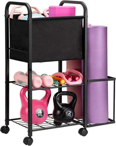 Yoga Mat Storage Rack Yoga Mat Holder Home Gym Equipment Workout Equipment Storage Organizer for Yoga Block,Foam Roller,Resistance Band,Dumbbell,Kettlebell in Kuwait
