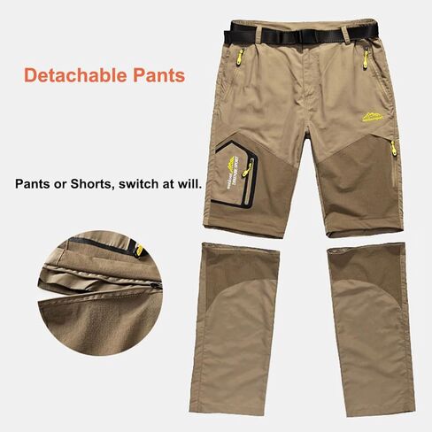 Mens Hiking Pants Convertible Lightweight Quick Dry Fishing Shorts Outdoor Sports Slacks in Saudi Arabia