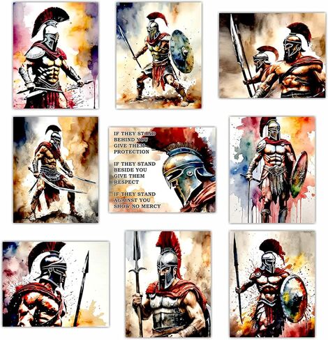 لوحة فنية جدارية لمحاربي سبارتان - اقتباسات ملهمة تحفيزية إيجابية ملصق مشجع لغرفة المعيشة وغرفة نوم المراهقين وديكور المكتب المنزلي - مطبوعات غير مؤطرة 8 × 10 in Kuwait