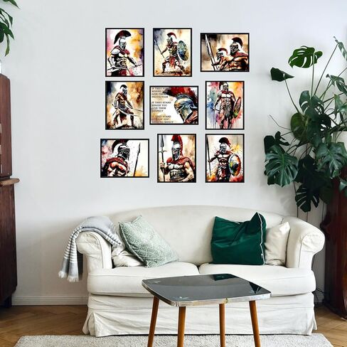 لوحة فنية جدارية لمحاربي سبارتان - اقتباسات ملهمة تحفيزية إيجابية ملصق مشجع لغرفة المعيشة وغرفة نوم المراهقين وديكور المكتب المنزلي - مطبوعات غير مؤطرة 8 × 10 in Kuwait