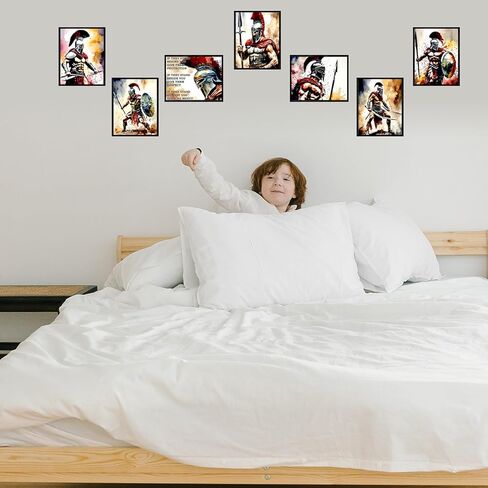 لوحة فنية جدارية لمحاربي سبارتان - اقتباسات ملهمة تحفيزية إيجابية ملصق مشجع لغرفة المعيشة وغرفة نوم المراهقين وديكور المكتب المنزلي - مطبوعات غير مؤطرة 8 × 10 in Kuwait