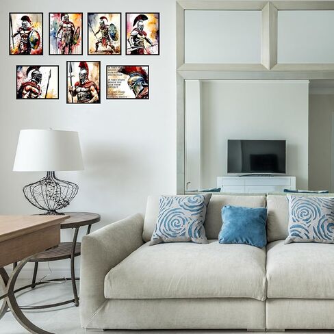 لوحة فنية جدارية لمحاربي سبارتان - اقتباسات ملهمة تحفيزية إيجابية ملصق مشجع لغرفة المعيشة وغرفة نوم المراهقين وديكور المكتب المنزلي - مطبوعات غير مؤطرة 8 × 10 in Kuwait