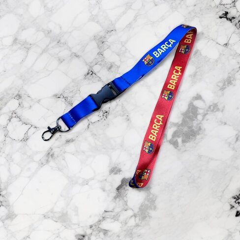 Desert Cactus FC Barcelona Lanyard Barça Barca Football Soccer Premier League Car Keys ID Badge Holder Keychain Detachable Breakaway Snap Buckle (Lanyard D - Double Sided) in Saudi Arabia