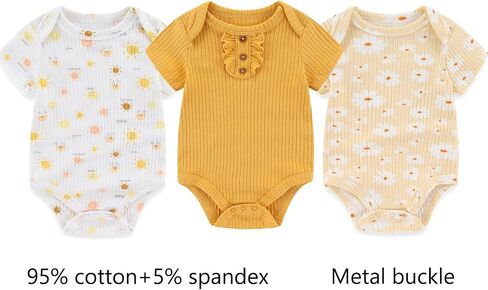 Newborn Baby Ribbed Bodysuit Cotton Baby Boy Girl Clothes 0-12 Months in Saudi Arabia
