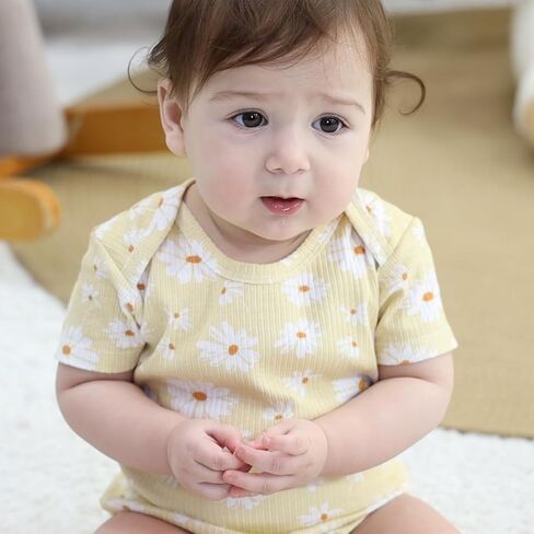 Newborn Baby Ribbed Bodysuit Cotton Baby Boy Girl Clothes 0-12 Months in Saudi Arabia