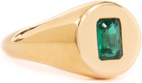 Silver Smile - 18k Gold Vermeil Signet Ring over Sterling Silver| Attractive Design Ring Jewelry for Women |Ideal Pick for Her in Kuwait