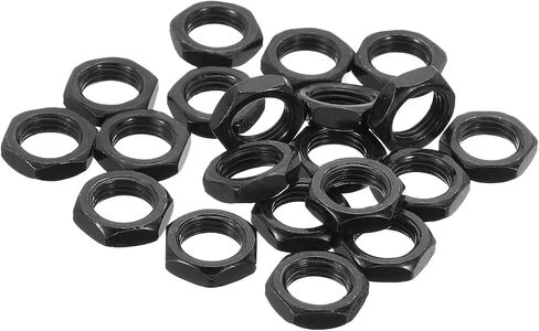 PATIKIL M10x1mm Hex Nut, 20 Pack Iron Zinc Plating Fastened Nut Cap Hardware Repair for Chandelier Ceiling Light DIY, Black in Saudi Arabia