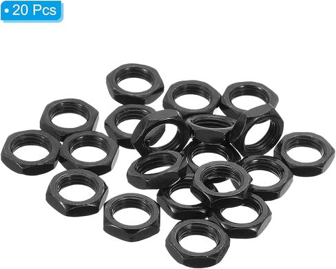 PATIKIL M10x1mm Hex Nut, 20 Pack Iron Zinc Plating Fastened Nut Cap Hardware Repair for Chandelier Ceiling Light DIY, Black in Saudi Arabia
