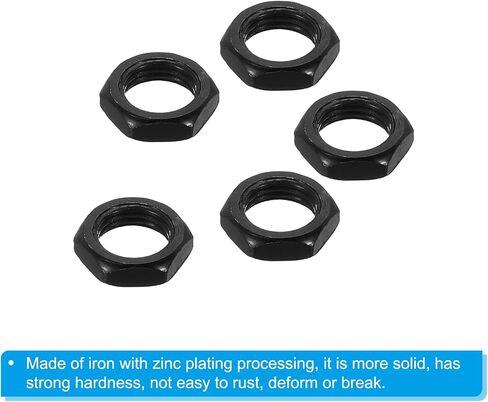 PATIKIL M10x1mm Hex Nut, 20 Pack Iron Zinc Plating Fastened Nut Cap Hardware Repair for Chandelier Ceiling Light DIY, Black in Saudi Arabia