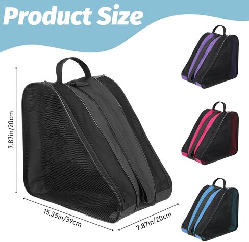MAQUITA Roller Skate Bag Large Capacity Breathable Ice Skate Bag with Adjustable Shoulder Strap Figure Skating Bag Skate Accessories for Boys Girls Adults in Kuwait