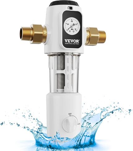 VEVOR Sediment Filter, 20 GPM Spin Down Sediment Filter with Pressure Gauge, 4Th Gen Backwash Pre-Filtration System, 360° Bi-side Scraper Flush, Reusable Whole House Sediment Water Filter, 3/4" MNPT in Saudi Arabia