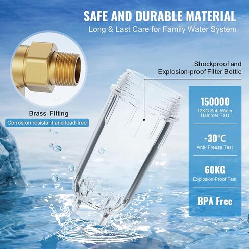 VEVOR Sediment Filter, 20 GPM Spin Down Sediment Filter with Pressure Gauge, 4Th Gen Backwash Pre-Filtration System, 360° Bi-side Scraper Flush, Reusable Whole House Sediment Water Filter, 3/4" MNPT in Saudi Arabia
