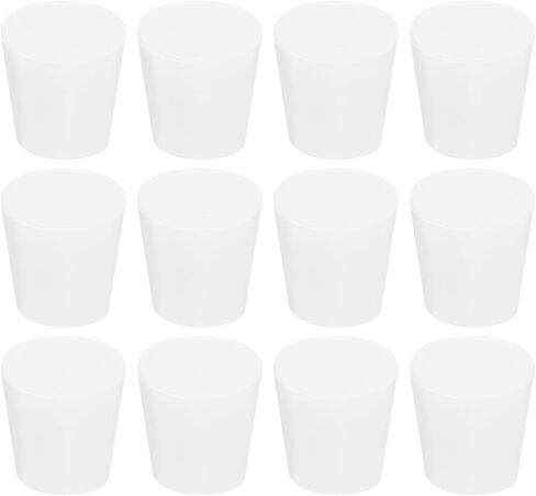 MECCANIXITY Silicone Rubber Tapered Plug 16mm to 20mm Solid Test Tubes Bungs Stopper White Translucent for Lab Home 12 Pieces in Saudi Arabia