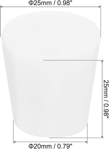 MECCANIXITY Silicone Rubber Tapered Plug 16mm to 20mm Solid Test Tubes Bungs Stopper White Translucent for Lab Home 12 Pieces in Saudi Arabia