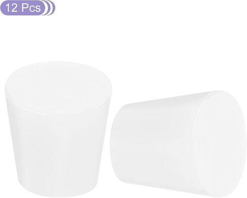 MECCANIXITY Silicone Rubber Tapered Plug 16mm to 20mm Solid Test Tubes Bungs Stopper White Translucent for Lab Home 12 Pieces in Saudi Arabia