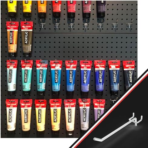 Swift Courser 10 Pack Heavy Duty Pegboard Hooks, Metal Peg Board Hooks, Pegboard Rack Accessories for Hanging Stationery, Keys, Tools, Fit 1" Peg Board (Chrome Plated - 10 Packs, 2" (5cm)) in Saudi Arabia