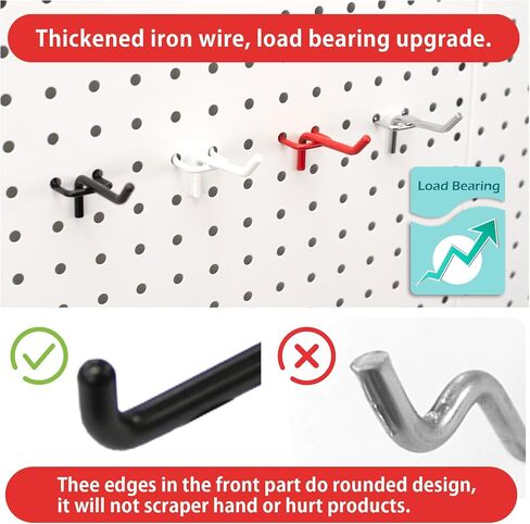 Swift Courser 10 Pack Heavy Duty Pegboard Hooks, Metal Peg Board Hooks, Pegboard Rack Accessories for Hanging Stationery, Keys, Tools, Fit 1" Peg Board (Chrome Plated - 10 Packs, 2" (5cm)) in Saudi Arabia