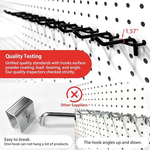 Swift Courser 10 Pack Heavy Duty Pegboard Hooks, Metal Peg Board Hooks, Pegboard Rack Accessories for Hanging Stationery, Keys, Tools, Fit 1" Peg Board (Chrome Plated - 10 Packs, 2" (5cm)) in Saudi Arabia