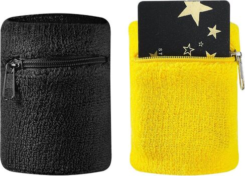 2PCS Wrist Wallet, Wrist Pouch for Women Men Wristband Sweatband Wrist Wallets with Zipper Wrist Purse Arm Wallet for Keys ID Cards Cash in Saudi Arabia