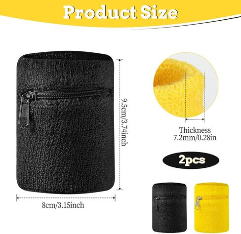 2PCS Wrist Wallet, Wrist Pouch for Women Men Wristband Sweatband Wrist Wallets with Zipper Wrist Purse Arm Wallet for Keys ID Cards Cash in Saudi Arabia