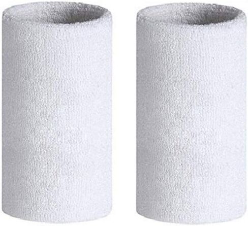 6 inch Wrist Sweatbands Sports Wristband Cotton Sweat Band Armbands for Men and Women Tennis, Basketball, Running, Gym, Working Out (1 Pair) in Saudi Arabia