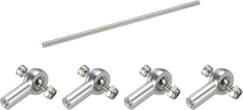 MECCANIXITY قضيب ملولب بالكامل M3 x 250mm 304 خيوط من الفولاذ المقاوم للصدأ لليد اليمنى مع نهاية قضيب M3 فضية اللون 4 قطع in Saudi Arabia