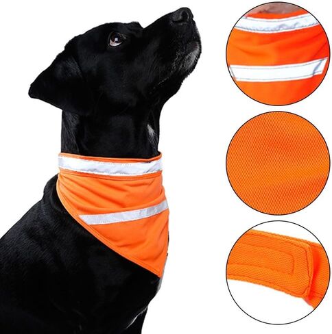 Dog Bandana, Reflective Dogs Towel Bib Adjustable High Visibility Pet Scarf Gifts for Dog Camping Hunting Travel Walking in Saudi Arabia