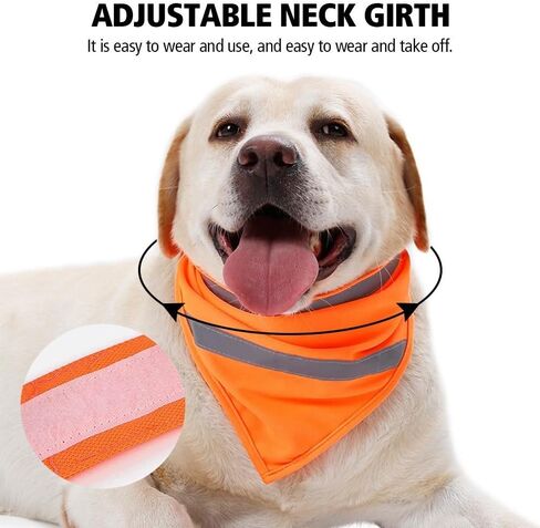 Dog Bandana, Reflective Dogs Towel Bib Adjustable High Visibility Pet Scarf Gifts for Dog Camping Hunting Travel Walking in Saudi Arabia