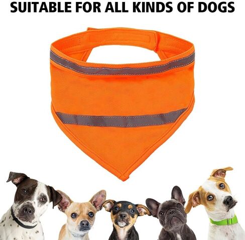 Dog Bandana, Reflective Dogs Towel Bib Adjustable High Visibility Pet Scarf Gifts for Dog Camping Hunting Travel Walking in Saudi Arabia