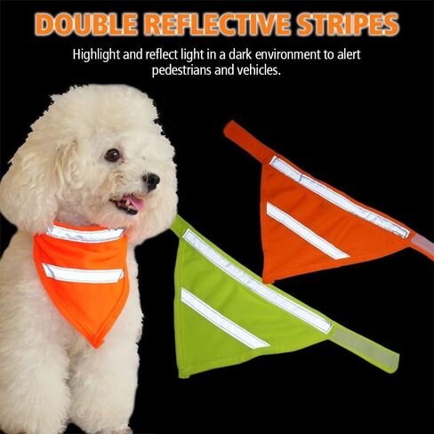Dog Bandana, Reflective Dogs Towel Bib Adjustable High Visibility Pet Scarf Gifts for Dog Camping Hunting Travel Walking in Saudi Arabia