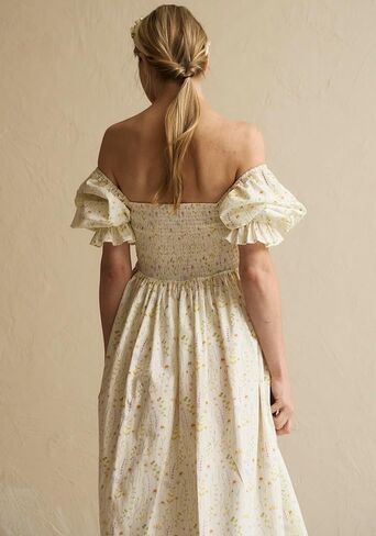 لا شيء يناسب ولكن فستان حمل كيري مصنوع من القطن 100% للنساء، فستان حمل طويل كاجوال مزين بالزهور لحفلات استقبال المولود الجديد in Kuwait