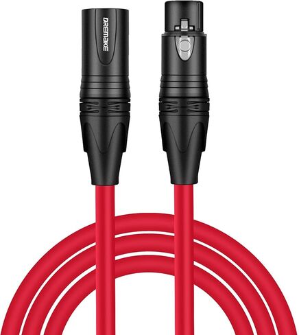 DREMAKE XLR Instrument Microphone Audio Extension Cord 40FT Balanced 3 Pin XLR Male to XLR Female Mic Cable - Red in Saudi Arabia