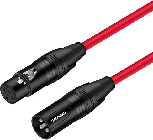 DREMAKE XLR Instrument Microphone Audio Extension Cord 40FT Balanced 3 Pin XLR Male to XLR Female Mic Cable - Red in Saudi Arabia