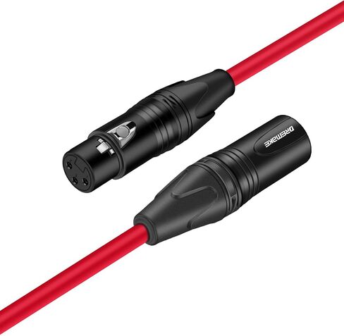 DREMAKE XLR Instrument Microphone Audio Extension Cord 40FT Balanced 3 Pin XLR Male to XLR Female Mic Cable - Red in Saudi Arabia