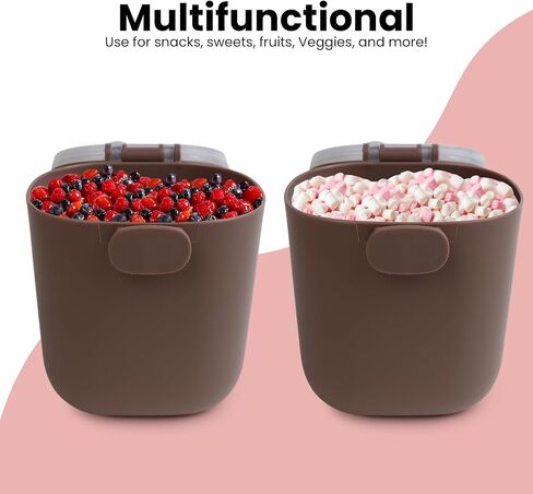 Baby Formula Dispenser, Portable Formula Container to go for Travel, BPA-Free Formula Storage Containers with Scoop and Leveler, Formula Container with Carry Handle for Outdoor (15 Ounce, Brown) in Kuwait