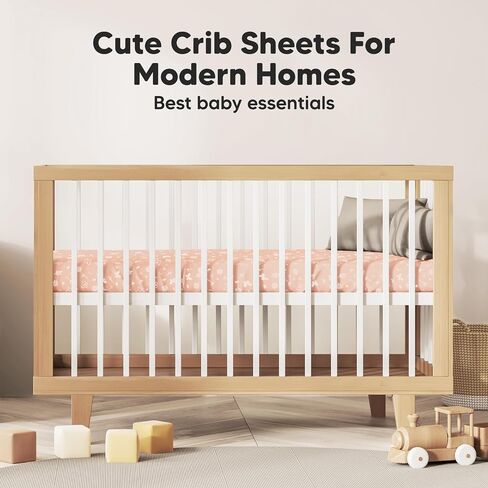 KeaBabies 2-Pack Baby Crib Sheets for Boys, Girls, 52x28 Fitted (Cameo) | Viscose Derived from Bamboo, Toddler Bed Sheets Neutral, Fitted Crib Mattress Sheet for Standard Baby Bedding, Soft, Cozy in Saudi Arabia