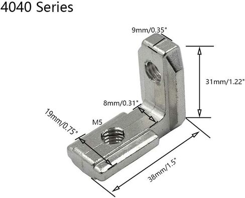 4 قطعة T فتحة L-شكل الداخلية داخل الزاوية موصل قوس مشترك لسلسلة 4040 ملف بنتوء من الألمنيوم in Kuwait