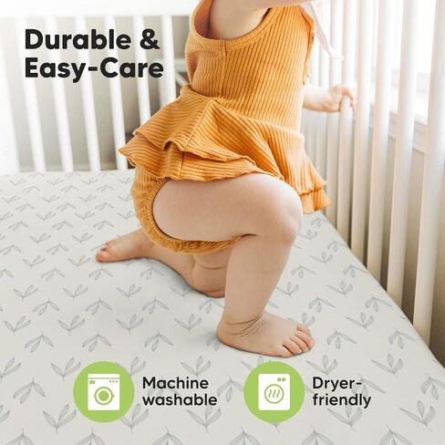 ملاءات سرير الأطفال من KeaBabies مكونة من قطعتين للأولاد والبنات، مقاس 52x28 ملائمة (نقش) | الفسكوز المشتق من الخيزران، ملاءات سرير الأطفال الصغار محايدة، ملاءة مرتبة مناسبة لسرير الأطفال القياسي، ناعمة ومريحة in Kuwait