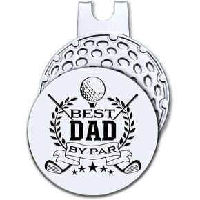 Best Dad by Par Golf Ball Marker with Magnetic Hat Clip, Funny Golf Accessories and Golf Gifts for Men Dad Grandpa, Birthday for Golf Fan Golfer Golf Lovers, Golf Novelty Gift