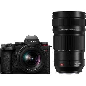 Panasonic LUMIX S5II Mirrorless Camera, 24.2MP Full Frame with Phase Hybrid AF, Active I.S. Technology, Unlimited Recording with 20-60mm F3.5-5.6 and 50mm F1.8 L Mount Lenses - DC-S5M2WK