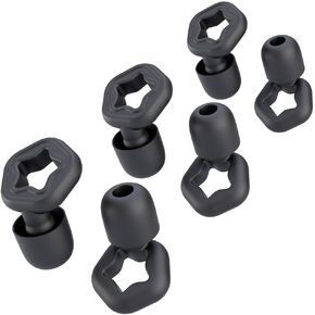 سدادات أذن من السيليكون للنوم، سدادات أذن للحد من الضوضاء قابلة للغسل وإعادة الاستخدام للسباحة والشخير والعمل والحفلات الموسيقية والدراسة، 3 أحجام لأطراف الأذن S/M/L (أسود) in Kuwait