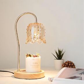 Candle Warmer Lamp for Jar Candles, Dimmable Candle Lamp with 2 Bulbs for Bedroom Home Decor, Romantic White Electric Candle Melting Lamp for Housewarming, Valentine's Day Gift