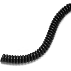 McKesson LUMEON Blood Pressure Coiled Tubing, for use with Clock Face Aneroid Sphygmomanometers, Female Luer Connector - Black, 8 ft Long, 1 Count