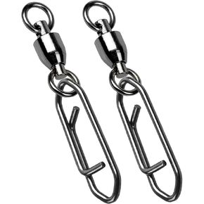 AMYSPORTS High Strength Snap Swivels Stainless Bearing Rolling Fishing Swivel Freshwater Snap Swivels Fishing Clip Steel Black Nickel