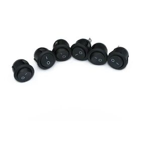 2-Pin Snap-in Round Rocker Latching ON/Off Car/Boat Switch 10A/125V, 6A/250V (6 Pack) from U.S. SOLID