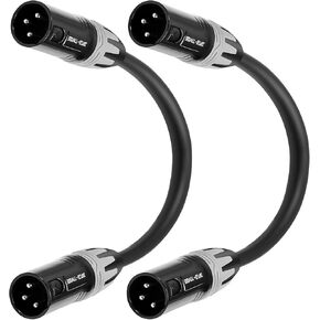 XLR Cables 6 inches,3-Pin XLR Male to Male Microphone Cables,Pro Grade 22 AWG (OFC) Balanced XLR Short cables- 2 Pack