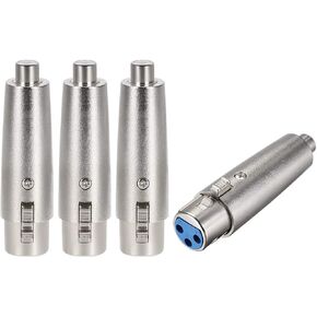 uxcell® XLR Female to RCA Female Adapter,Gender Changer - 3 Pin XLR-F to RCA-F Converter,Microphones Plug-In Audio Adapter Connector,Mic Female Plug,4pcs