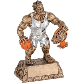 Decade Awards Monster Basketball Trophy 6.75 or 9.5 Inch Tall | Hoops Victory Beast Award | Celebrate Court Conquest and Domination with This Monster Award - Engraved Plate on Request